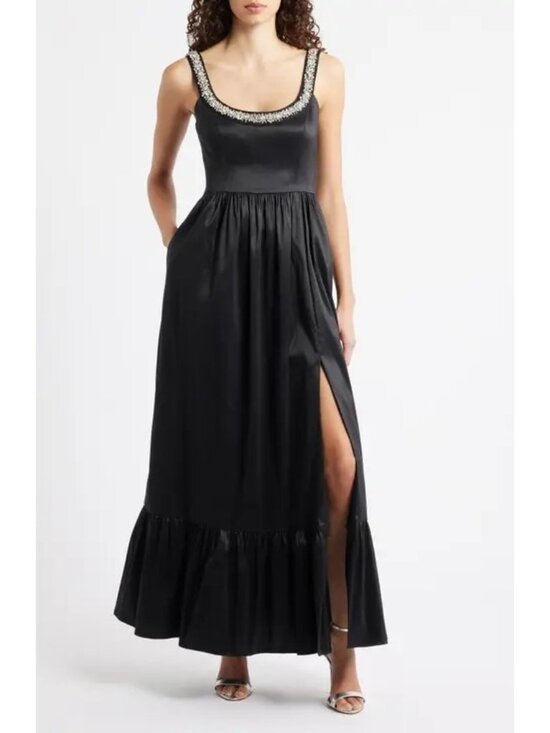 Hutch Dresses & Skirts - 🆕HUTCH Ericha Satin Rhinestone Maxi Dress Gown 8